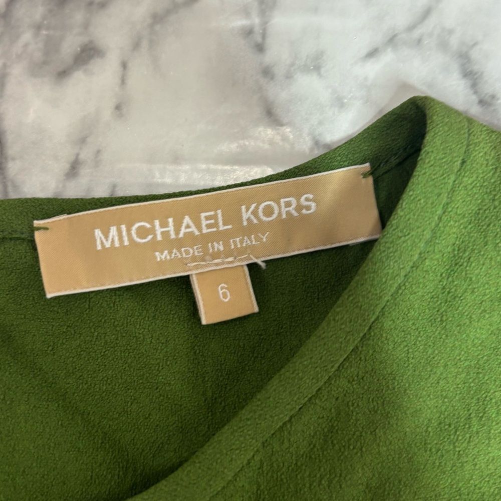 Michael Kors made in Italy Grass Green Sleeveless Mini Dress Classic size 6 - Picture 4 of 8